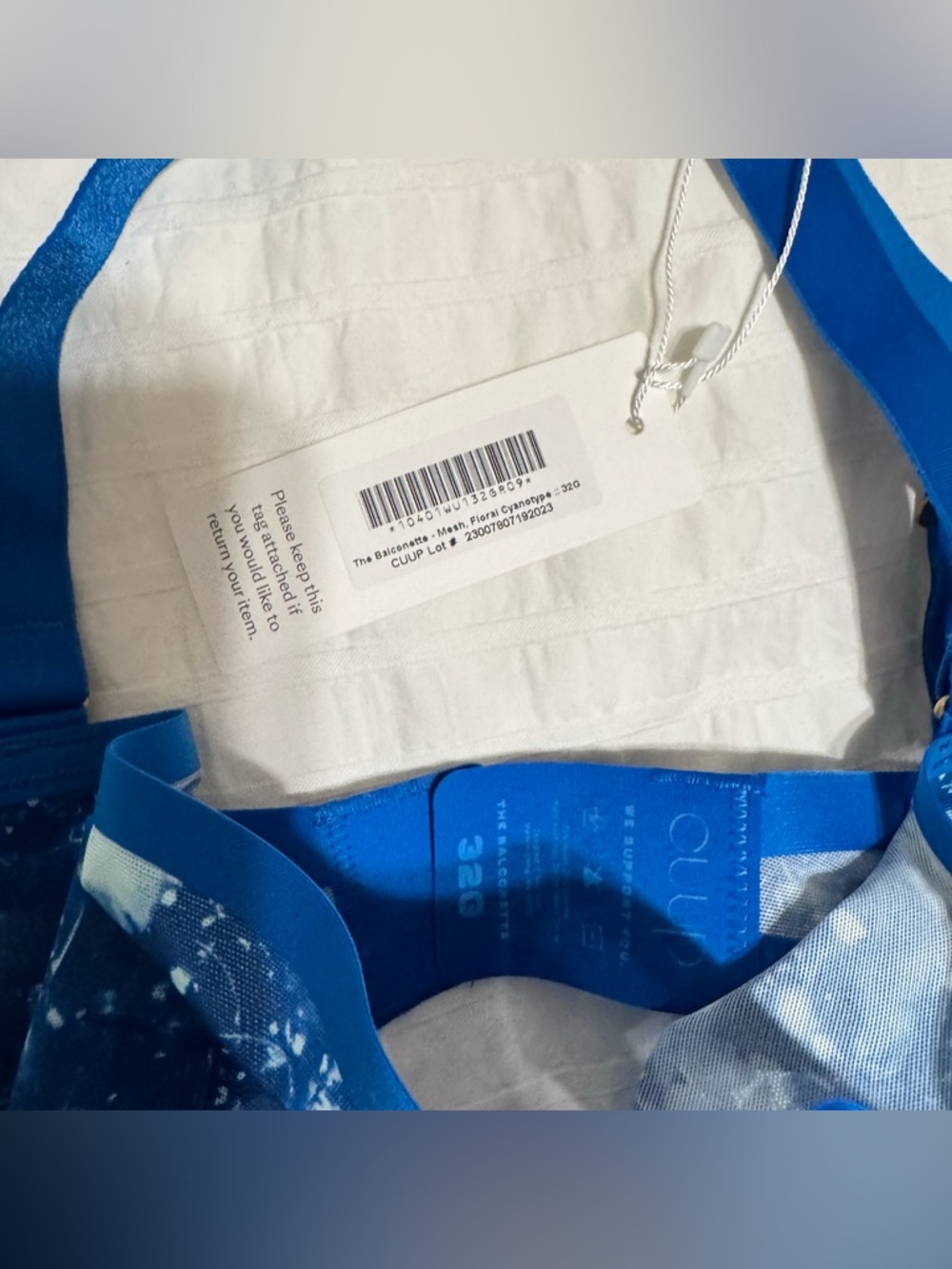 CUUP NEW The Balconette Mesh Floral Cyanotype - Picture 3 of 4